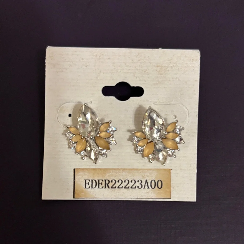 Elegant Gold and Silver Crystal Earrings